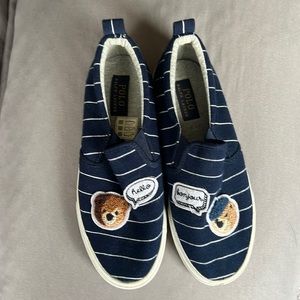 Polo by Ralph Lauren teddy bear, slip on sneakers